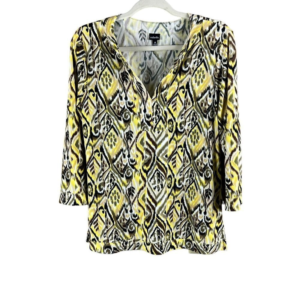 Rafaella Women's Yellow & Black Casual Blouse